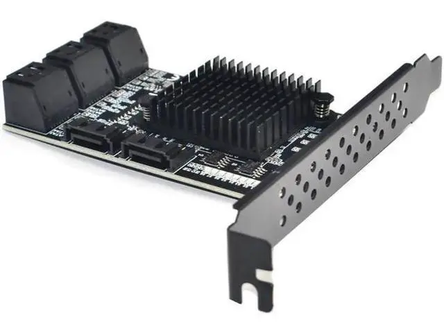 Alt view image 3 of 5 - 8-Port SATA III PCIe 2.0 x1 Controller Card, 6Gbps SATA Expansion Adapter with Low Profile Bracket, Compatible with Windows 10