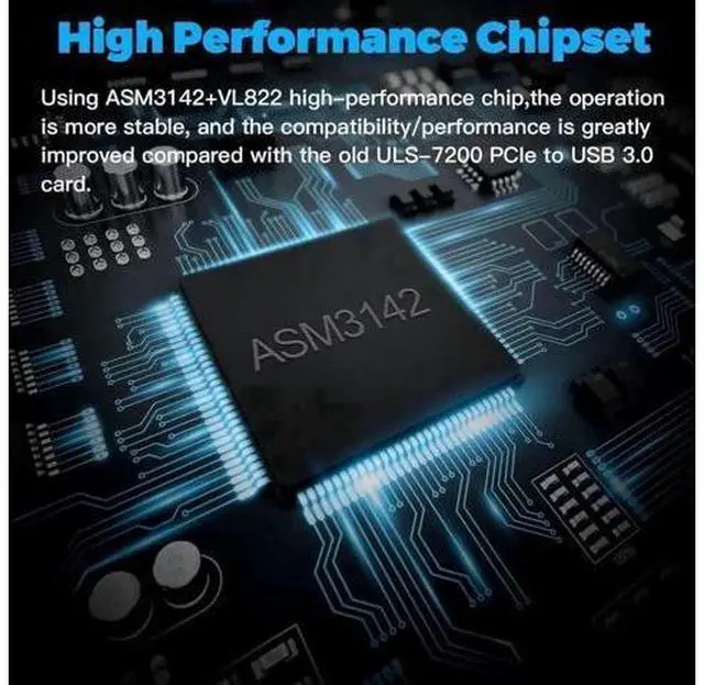 Alt view image 6 of 7 - PCIe X1 USB 3.2 Gen2 Expansion Card, 7-Port 10Gbps PCI Express Hub Adapter (2×USB-C + 5×USB-A) for Desktop PC