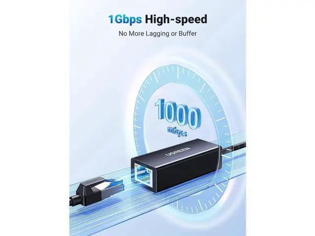 Alt view image 7 of 7 - UGREEN USB 3.0 to Gigabit Ethernet Adapter, 1000Mbps Plug & Play RJ45 LAN Network Dongle, Driver-Free, Compatible with Nintendo Switch, Laptop, PC, MacBook, Windows, macOS, Linux