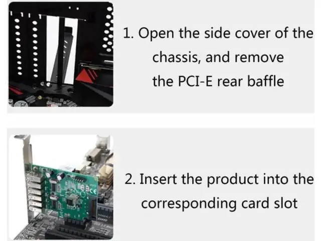 Alt view image 3 of 4 - 6-Port PCIe USB 2.0 Expansion Card, PCI Express X1 Adapter with 9Pin Internal USB Header & 15Pin SATA Power Supply for Desktop PC