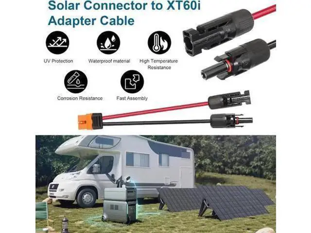 Alt view image 4 of 6 - AJMRTC MC4 to XT60i Cable, 12AWG 1.5M(4.92FT) Solar Panel Adapter Wire, MC4 Male Female to XT60i-F Female Connector Extension Cord for Portable Power Station, Solar Generator, Off-Grid Solar System