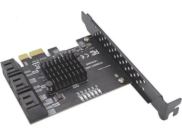 Alt view image 5 of 7 - PCIe 3.0 6 Port SATA 3.0 Expansion Controller Card with Low Profile Bracket, Non-RAID, Bootable System Disk Adapter for 6 SATA HDD SSD Devices