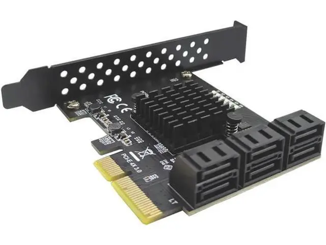 Alt view image 4 of 7 - PCIe 3.0 6 Port SATA 3.0 Expansion Controller Card with Low Profile Bracket, Non-RAID, Bootable System Disk Adapter for 6 SATA HDD SSD Devices