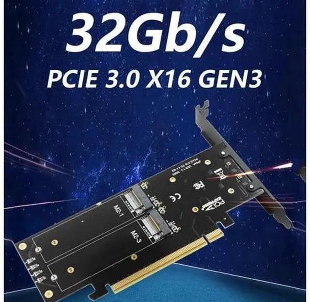 Alt view image 2 of 7 - iHyper-Pro PCIe 4.0 x16 to 4×M.2 NVMe Expansion Card, M-Key 2280 SSD Adapter, Total 32Gbps Bandwidth, Intel VROC NVMe RAID Supported