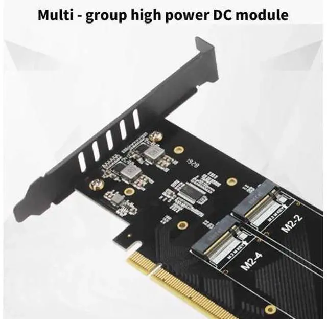 Alt view image 4 of 7 - iHyper-Pro PCIe 4.0 x16 to 4×M.2 NVMe Expansion Card, M-Key 2280 SSD Adapter, Total 32Gbps Bandwidth, Intel VROC NVMe RAID Supported