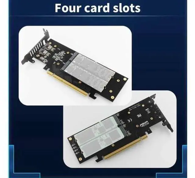 Alt view image 7 of 7 - iHyper-Pro PCIe 4.0 x16 to 4×M.2 NVMe Expansion Card, M-Key 2280 SSD Adapter, Total 32Gbps Bandwidth, Intel VROC NVMe RAID Supported