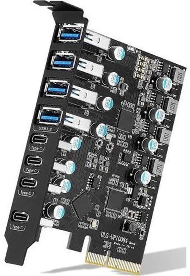 Main image of 8-Port PCIE USB 3.2 Gen2 Expansion Card, 10Gbps Speed PCI Express Hub Adapter with 4 USB-A & 4 USB-C External Ports for Desktop Motherboard
