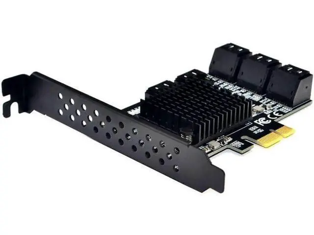 Alt view image 3 of 5 - PCIe 2.0 X1 8 Port SATA III 6Gbps Expansion Controller Card with Low Profile Bracket, 8 SATA Storage Adapter Fully Compatible with Windows 10