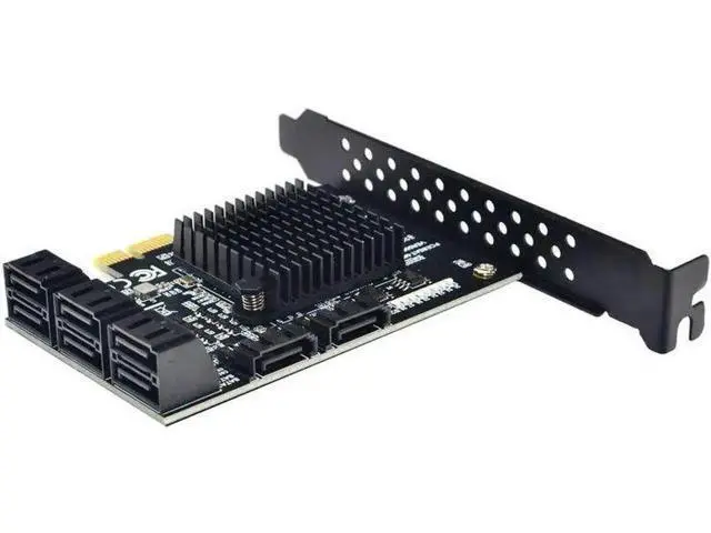 Alt view image 4 of 5 - PCIe 2.0 X1 8 Port SATA III 6Gbps Expansion Controller Card with Low Profile Bracket, 8 SATA Storage Adapter Fully Compatible with Windows 10