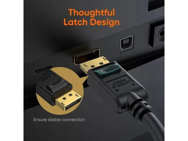 Alt view image 2 of 7 - 2 Pack Black 10FT/3M DP 1.2 Male to Male DisplayPort Cable, 4K@60Hz 2K@144Hz High Speed DP Video Cord for PC, Laptop, Monitor and Projector