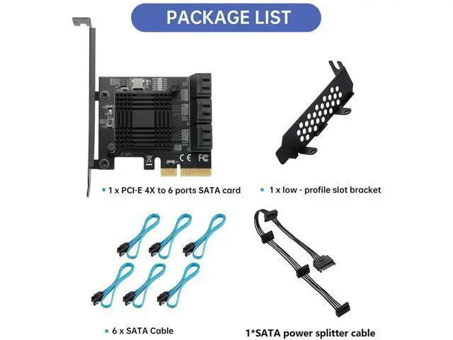 Alt view image 4 of 7 - 6 Ports PCIe SATA 3.0 Expansion Card with ASM1166 Chip, PCI Express to SATA III 6Gbps Storage Controller Adapter