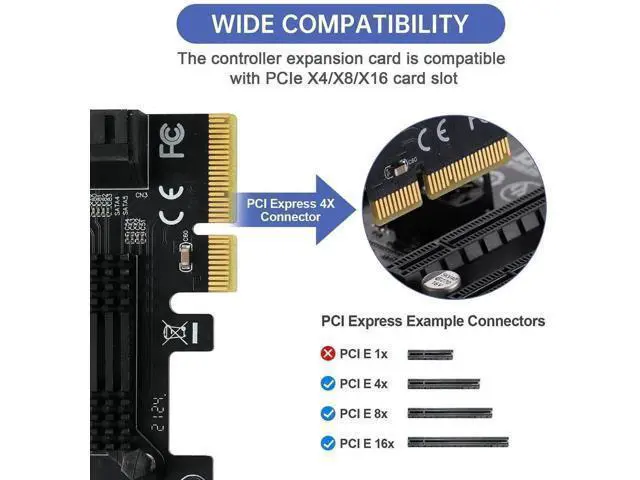 Alt view image 5 of 7 - 6 Ports PCIe SATA 3.0 Expansion Card with ASM1166 Chip, PCI Express to SATA III 6Gbps Storage Controller Adapter