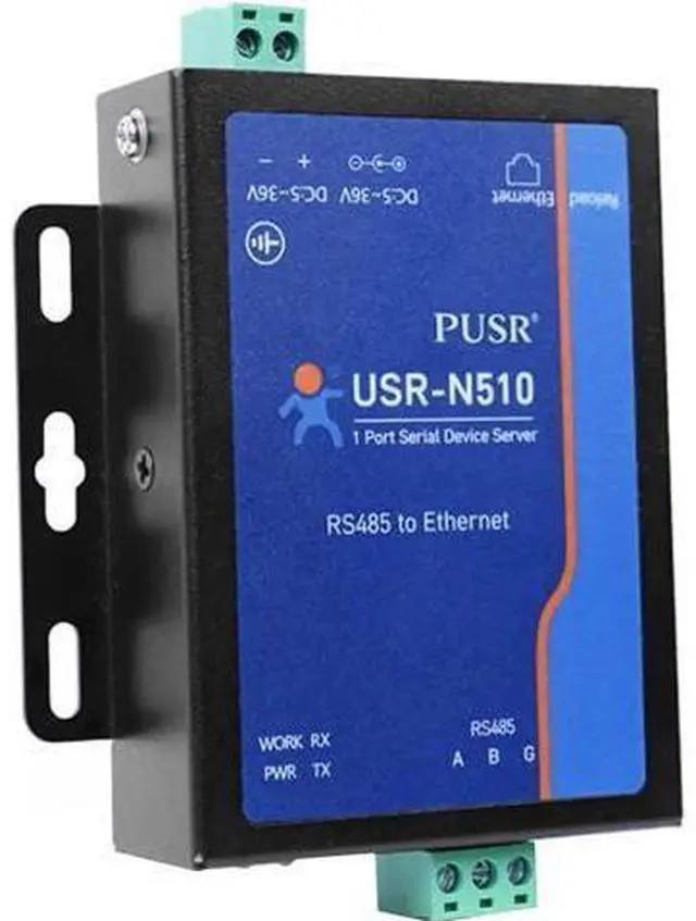 Main image of New Version USR-N510 (H7-4) 1-Port RS485 to Ethernet Serial Device Server Modbus RTU to TCP Converter with 12V Power Adapter