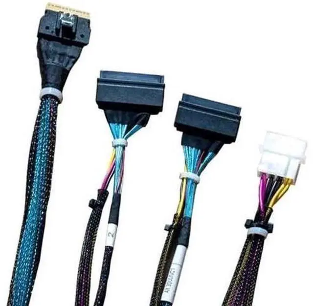 Main image of 75cm 74Pin to Dual 68Pin Conversion Cable with Power Supply, 8X to Dual Port Adapter Cable