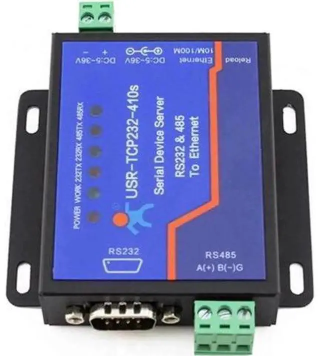 Main image of USR-TCP232-410s Serial to Ethernet Adapter RS232 RS485 TCP/IP Device Server with DHCP DNS Support