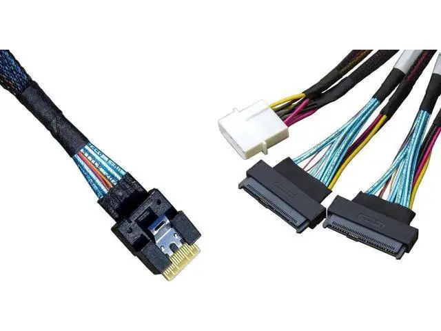 Alt view image 4 of 6 - 75cm 74Pin to Dual 68Pin Conversion Cable with Power Supply, 8X to Dual Port Adapter Cable