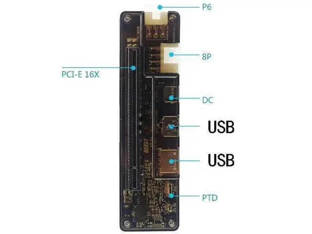 Alt view image 6 of 6 - Beast Series EXP GDC External PCIe eGPU Dock for Laptops, ExpressCard Cable Included, No Built-in Power Supply, Compatible with Mini PCI-E & M.2 A Key Laptops