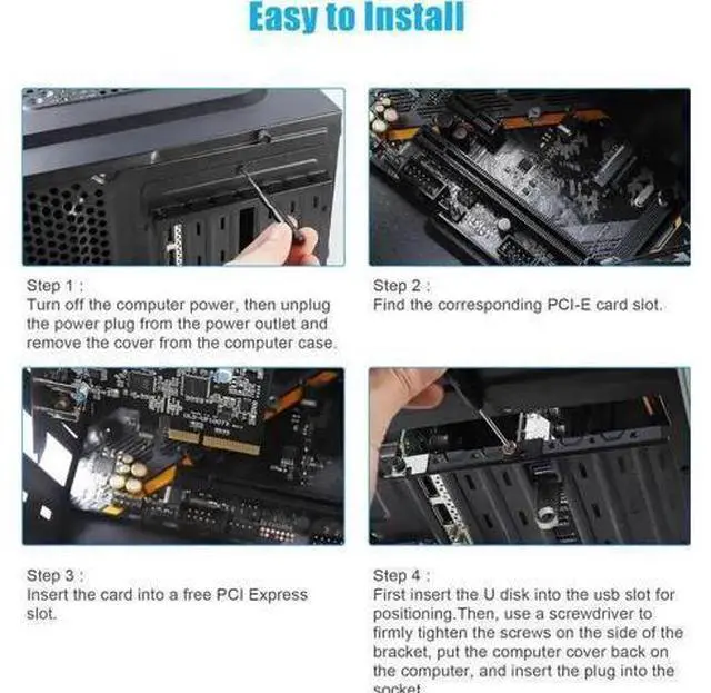 Alt view image 6 of 7 - 7-Port PCIe USB 3.2 Gen2 Expansion Card, 10Gbps Super Speed PCI Express Hub Adapter (3×USB-C + 4×USB-A), Compatible PCIe X4/X8/X16 Slots for Desktop Motherboard