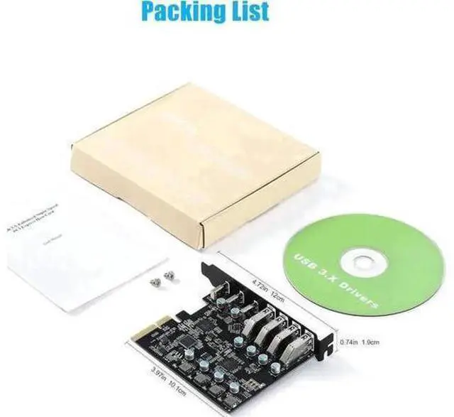 Alt view image 7 of 7 - 7-Port PCIe USB 3.2 Gen2 Expansion Card, 10Gbps Super Speed PCI Express Hub Adapter (3×USB-C + 4×USB-A), Compatible PCIe X4/X8/X16 Slots for Desktop Motherboard