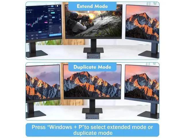 Alt view image 4 of 7 - 2 Port Triple Monitor KVM Switch (1HDMI+2DP), 8K@60Hz USB3.0 KVM Switcher with 4 USB Ports, 2 USB Cables, Power Adapter & Wired Controller for 2 PCs Share 3 Displays