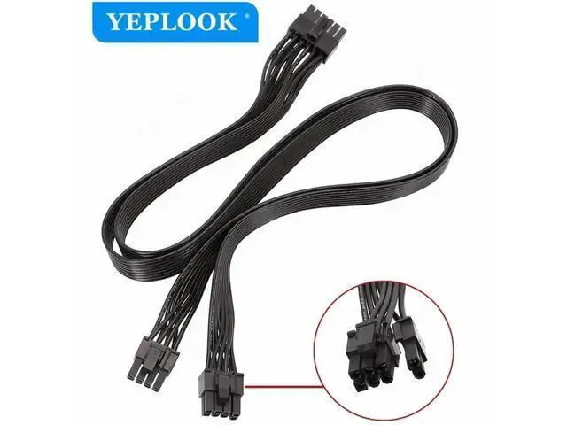 Alt view image 2 of 5 - 60cm 18AWG Modular GPU Power Cable, Corsair AX850/AX750/AX650 Specific 12Pin to Dual 8Pin (6+2Pin) VGA Cord