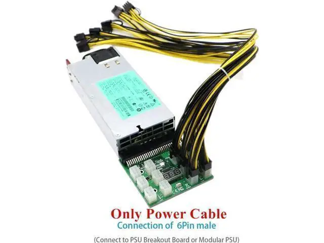 Alt view image 7 of 7 - 5PCS 100cm PCI-E 6Pin to 8Pin (6+2Pin) GPU Power Extension Cable, 18AWG Heavy-Duty PCIe Cable for BTC Mining Rig