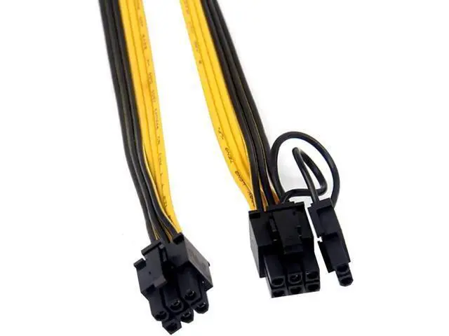 Alt view image 4 of 6 - 6 Pack 80cm PCIe 6Pin to 6+2 Pin GPU Power Cable, PCI Express 6/8 Pin Converter Cord for BTC Mining Rigs & Server Graphics Cards