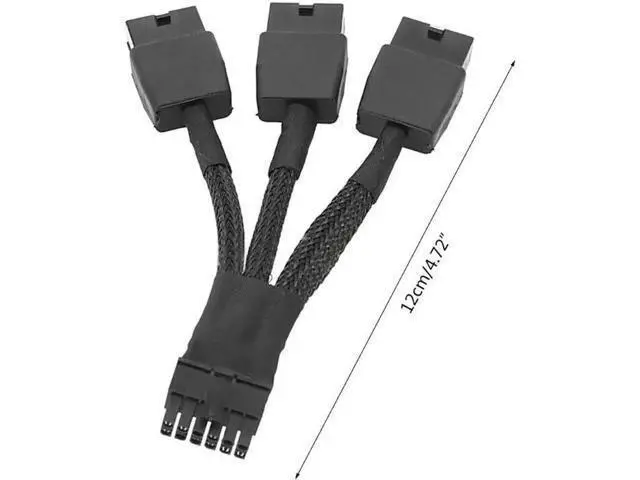 Alt view image 3 of 6 - 12VHPWR 12Pin to 3×8Pin PCIe GPU Power Adapter Cable for RTX 3060Ti/3070/3080/3090