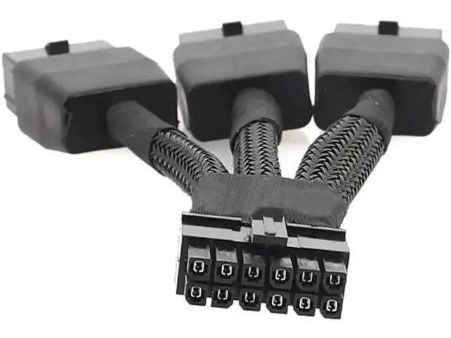Alt view image 5 of 6 - 12VHPWR 12Pin to 3×8Pin PCIe GPU Power Adapter Cable for RTX 3060Ti/3070/3080/3090
