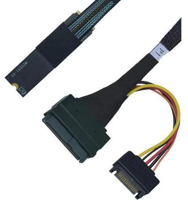 Main image of 50cm/1.6ft PCIe 4.0 M.2 M-Key to SFF-8639 U.2 NVMe Cable Adapter with 15Pin SATA Power Supply