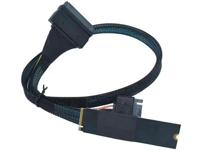 Alt view image 5 of 6 - 50cm/1.6ft PCIe 4.0 M.2 M-Key to SFF-8639 U.2 NVMe Cable Adapter with 15Pin SATA Power Supply