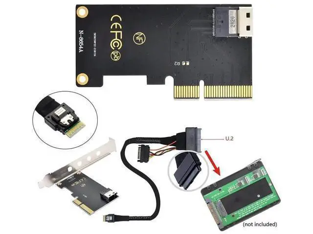 Alt view image 7 of 7 - PCIe 3.0 4.0 SFF-8654 Slimline SAS to SFF-8639 U.2 NVMe SSD Cable, Slimline SAS Adapter Cable for Motherboard U2 PCIe SSD Storage Connection