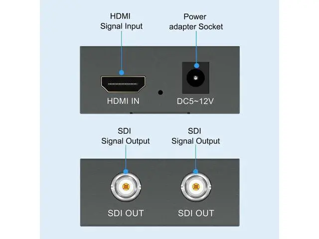 Alt view image 2 of 7 - HDMI to SDI Converter Adapter, 1080P HDMI Input to Dual 2 SDI Outputs, Supports SD-SDI HD-SDI 3G-SDI for SDI Monitor HDTV Broadcast Equipment