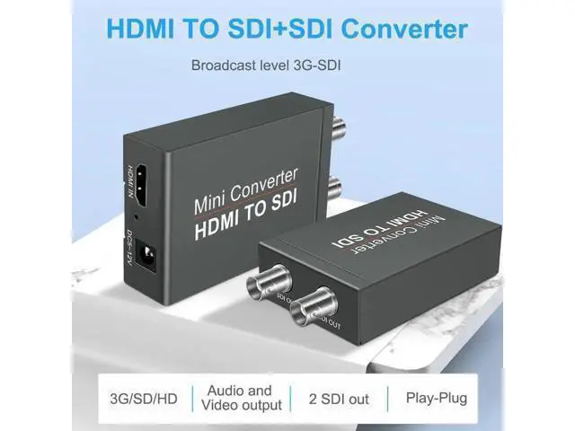 Alt view image 6 of 7 - HDMI to SDI Converter Adapter, 1080P HDMI Input to Dual 2 SDI Outputs, Supports SD-SDI HD-SDI 3G-SDI for SDI Monitor HDTV Broadcast Equipment