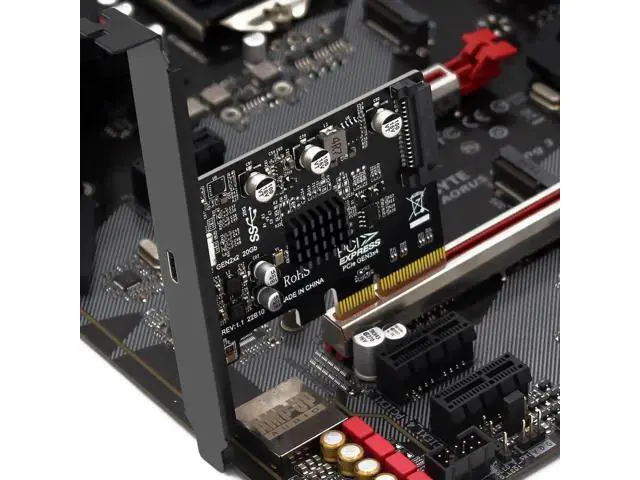 Alt view image 3 of 7 - PCI-E X4 USB 3.2 Gen2 Type-C Expansion Card 20Gbps USB-C Adapter For Desktop Motherboard
