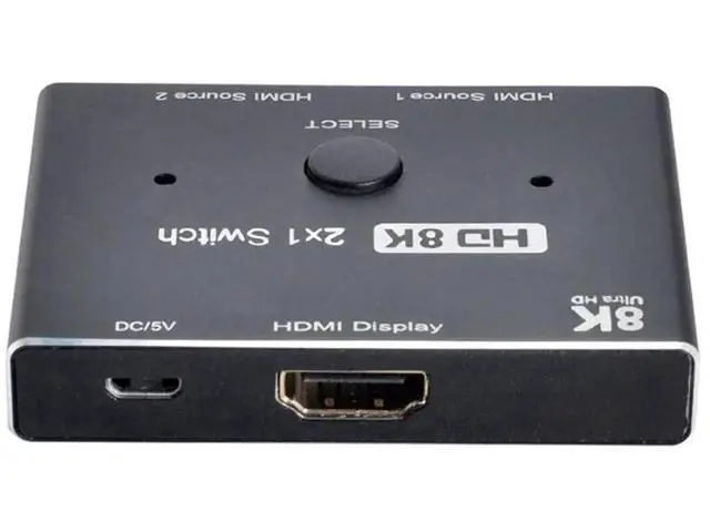 Alt view image 3 of 7 - 2-In-1-Out HDMI 2.1 8K KVM Switch Hub, 8K@60Hz & 4K@60Hz SST, HDCP Compliant, 3 HDMI 2.1 Cables Included