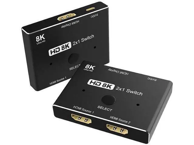 Alt view image 4 of 7 - 2-In-1-Out HDMI 2.1 8K KVM Switch Hub, 8K@60Hz & 4K@60Hz SST, HDCP Compliant, 3 HDMI 2.1 Cables Included