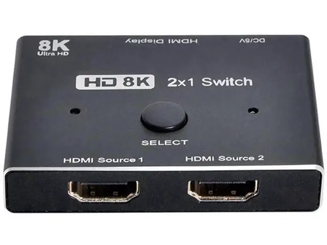 Alt view image 6 of 7 - 2-In-1-Out HDMI 2.1 8K KVM Switch Hub, 8K@60Hz & 4K@60Hz SST, HDCP Compliant, 3 HDMI 2.1 Cables Included