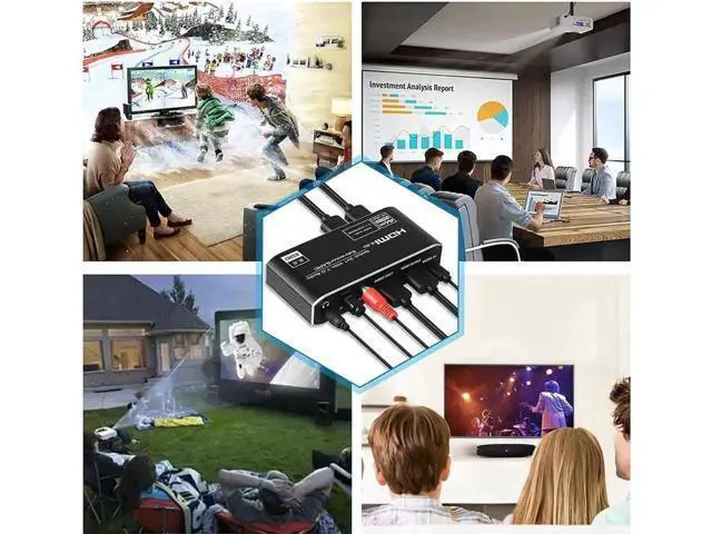 Alt view image 7 of 7 - 2 in 1 HDMI Switch with Audio Extractor, 4K@60Hz HDMI Selector Separate HDMI Video + Optical/Coaxial/3.5mm Audio Output, Compatible with PS4 Xbox TV