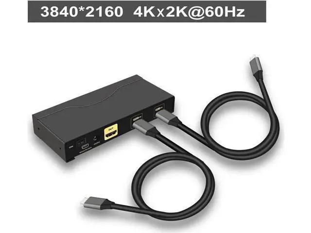 Alt view image 3 of 7 - 2 Port USB-C KVM Switch 4K@60Hz with Audio, USB Type-C KVM Switcher for 2 PCs/Mac/Mobile Share Single Monitor Keyboard Mouse, Cross OS Compatible