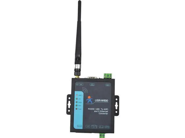 Alt view image 2 of 5 - W630 Industrial Serial to WiFi Ethernet Converter RS232 RS485 Dual LAN Port Modbus RTU Gateway