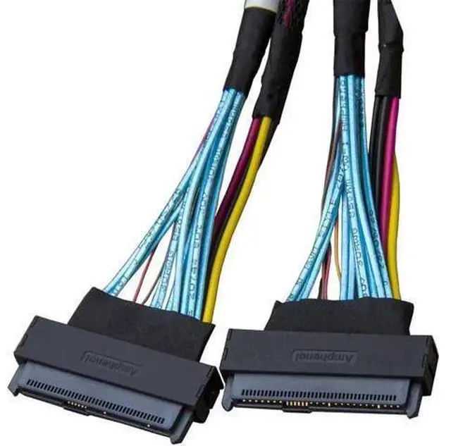 Alt view image 3 of 4 - PCIe 5.0 MCIO Mini Cooledge IO Cable, 74Pin x8 to Dual 68Pin Splitter Cable with Power, 80cm Server Storage Cable