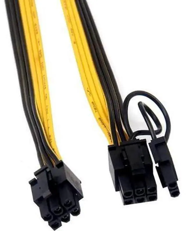Alt view image 2 of 6 - 6 Pack 70cm PCIe 6Pin to 6+2 8Pin GPU Power Conversion Cable, Male to Male PCI Express Graphics Card Power Cord for Mining Rig & Server Hardware