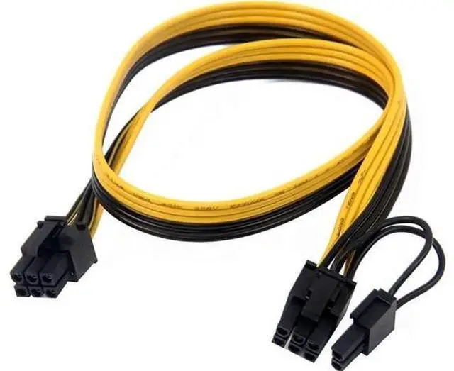 Alt view image 4 of 6 - 6 Pack 70cm PCIe 6Pin to 6+2 8Pin GPU Power Conversion Cable, Male to Male PCI Express Graphics Card Power Cord for Mining Rig & Server Hardware
