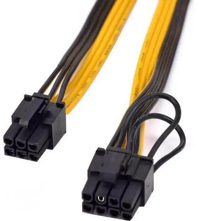 Alt view image 3 of 6 - 6 Pack 70cm PCIe 6Pin to 6+2 8Pin GPU Power Conversion Cable, Male to Male PCI Express Graphics Card Power Cord for Mining Rig & Server Hardware