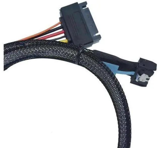 Alt view image 4 of 5 - PCIe 5.0 MCIO x4 to U.2 SFF-8639 NVMe SSD Converter Cable with 15Pin SATA Power, 3.3ft/100cm Storage Cord for Server Workstation NAS RAID Array