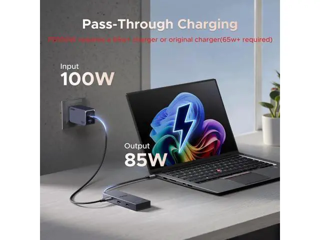 Alt view image 5 of 7 - UGREEN Revodok Pro 7-in-1 USB-C Docking Station, Dual 4K@60Hz HDMI Monitor Hub, 10Gbps USB-A & USB-C, 100W PD Charging Aluminum Dock for HP ThinkPad Dell Laptops