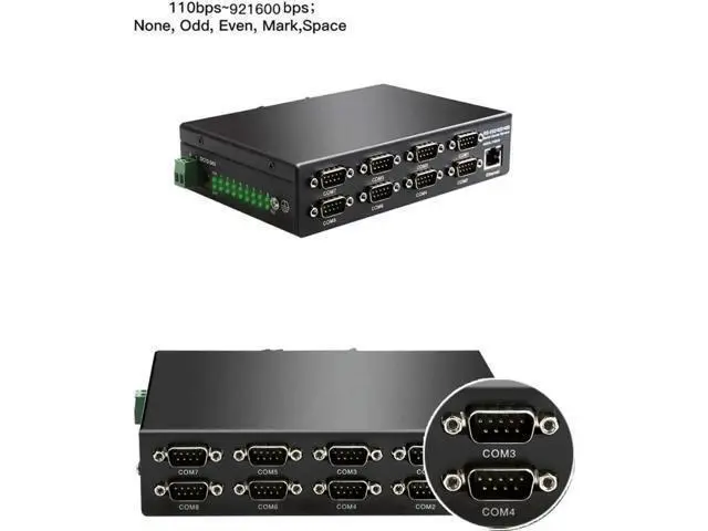 Alt view image 7 of 7 - 8 Ports RS232 RS485 RS422 to Ethernet TCP/IP Serial Device Server Modbus Gateway Converter