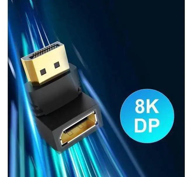 Alt view image 3 of 6 - 20 Pack 90° & 270° Right Angle DisplayPort Male to Female Adapter, Gold-Plated DP Extender Supports 4K UHD for Monitor Laptop Graphics Card PC