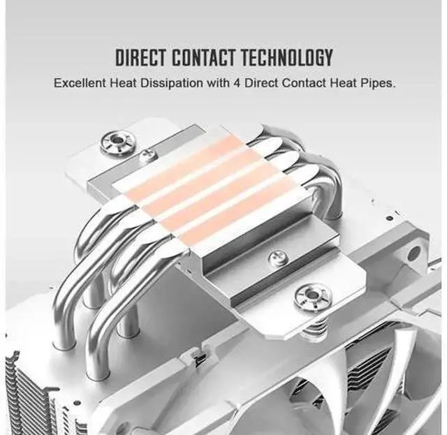 Alt view image 5 of 7 - ID-COOLING SE-224-XTS White CPU Air Cooler, 4 Direct Contact Heat Pipes, 120mm PWM White LED Fan, 220W TDP CPU Cooler Compatible with Intel LGA1700/1200/115X & AMD AM4/AM5 Desktop Processor